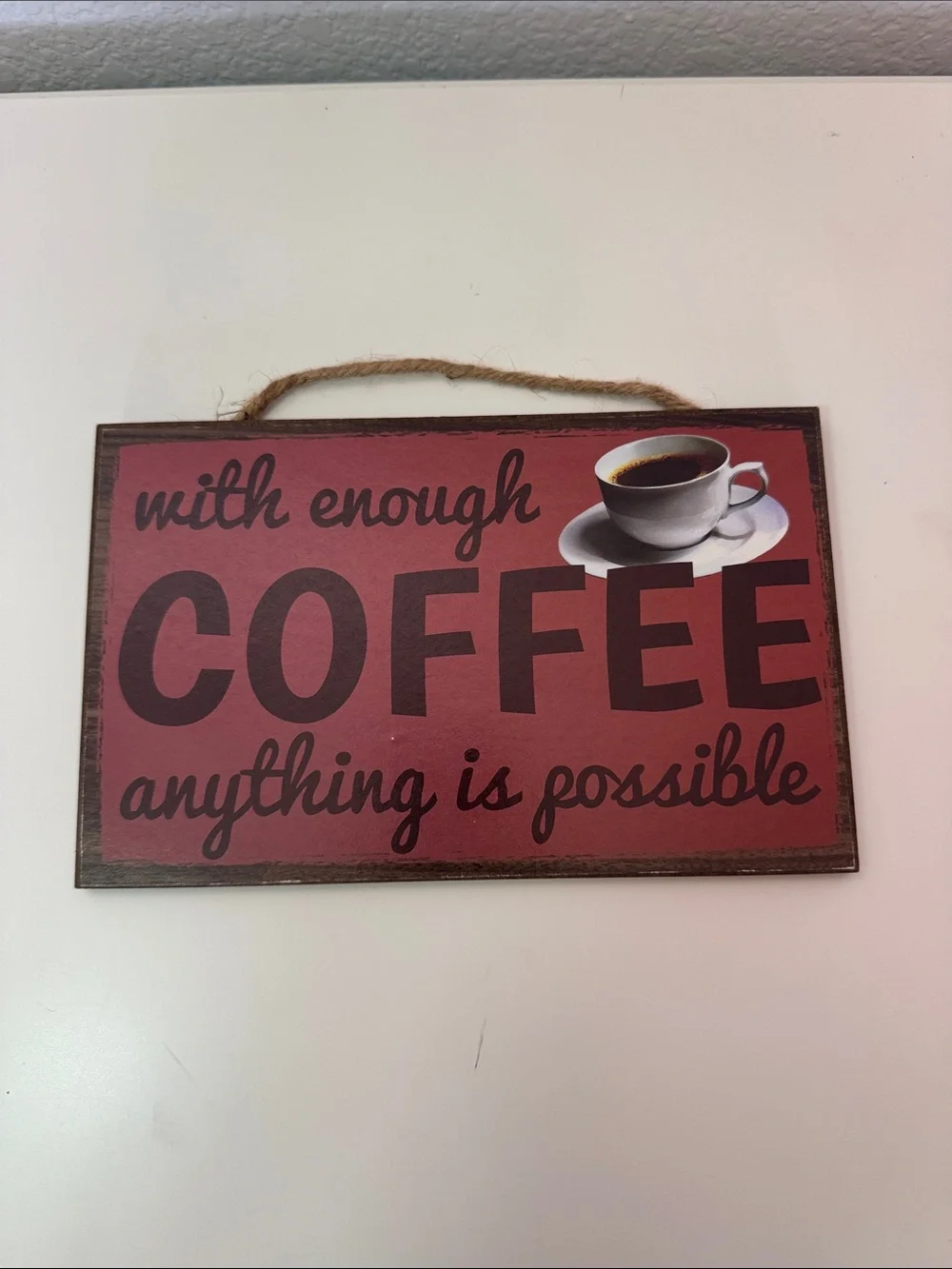 Red Coffee Wall Sign - Inspirational Kitchen Decor
